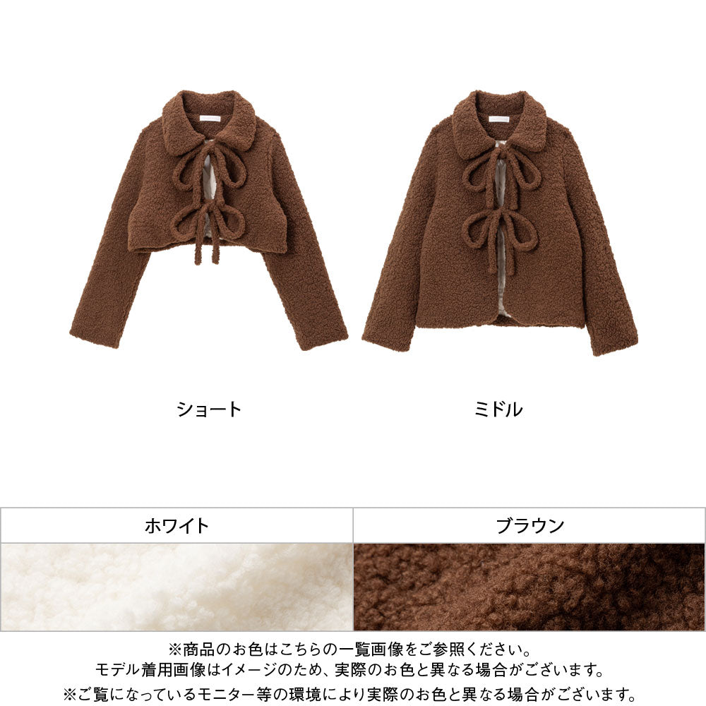 テディダブルリボンボアジャケット – レディースファッション通販の夢