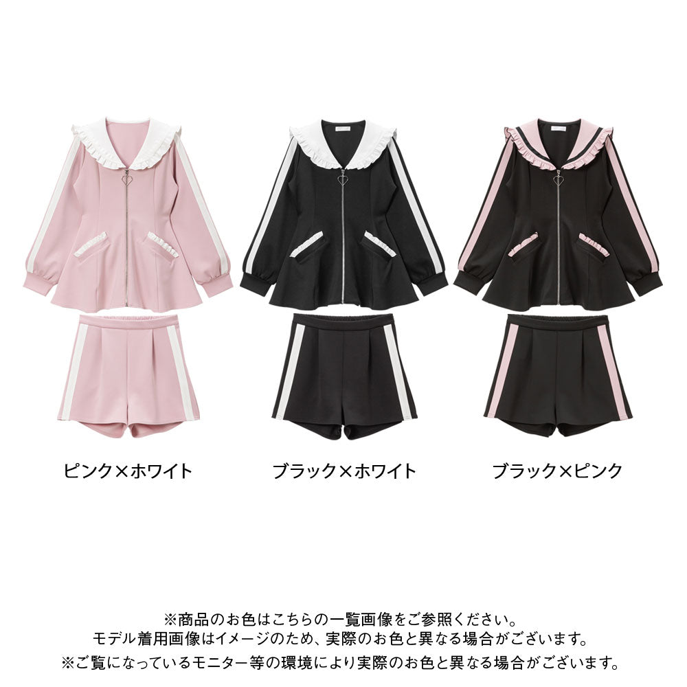 【最終値下】ディアマイラブ セーラージャージデザインセットアップ ブラックピンク ディアマイラブセーラーセットアップジャージブラックピンク