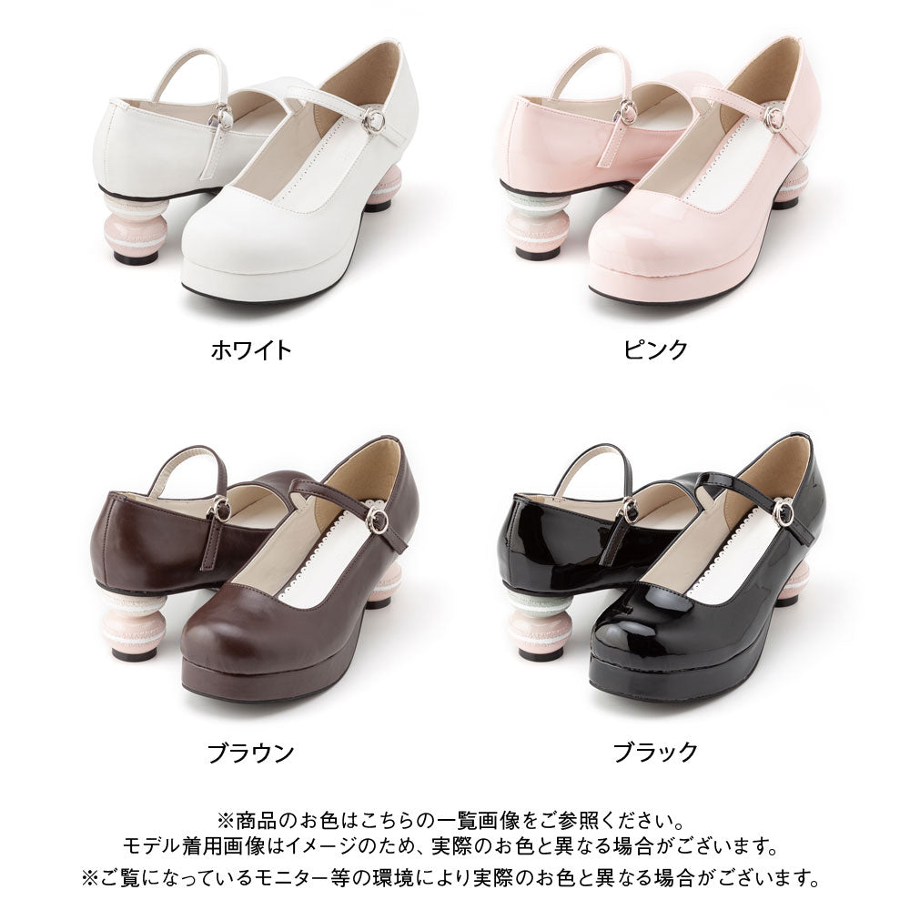 リボン＆レースのマカロンヒールパンプス|DML|FN|SW||][品番