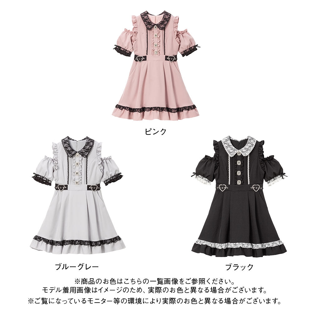 キラキラビジューオフショルフリルワンピース – レディース キラキラビジューオフショルフリルワンピース – レディース