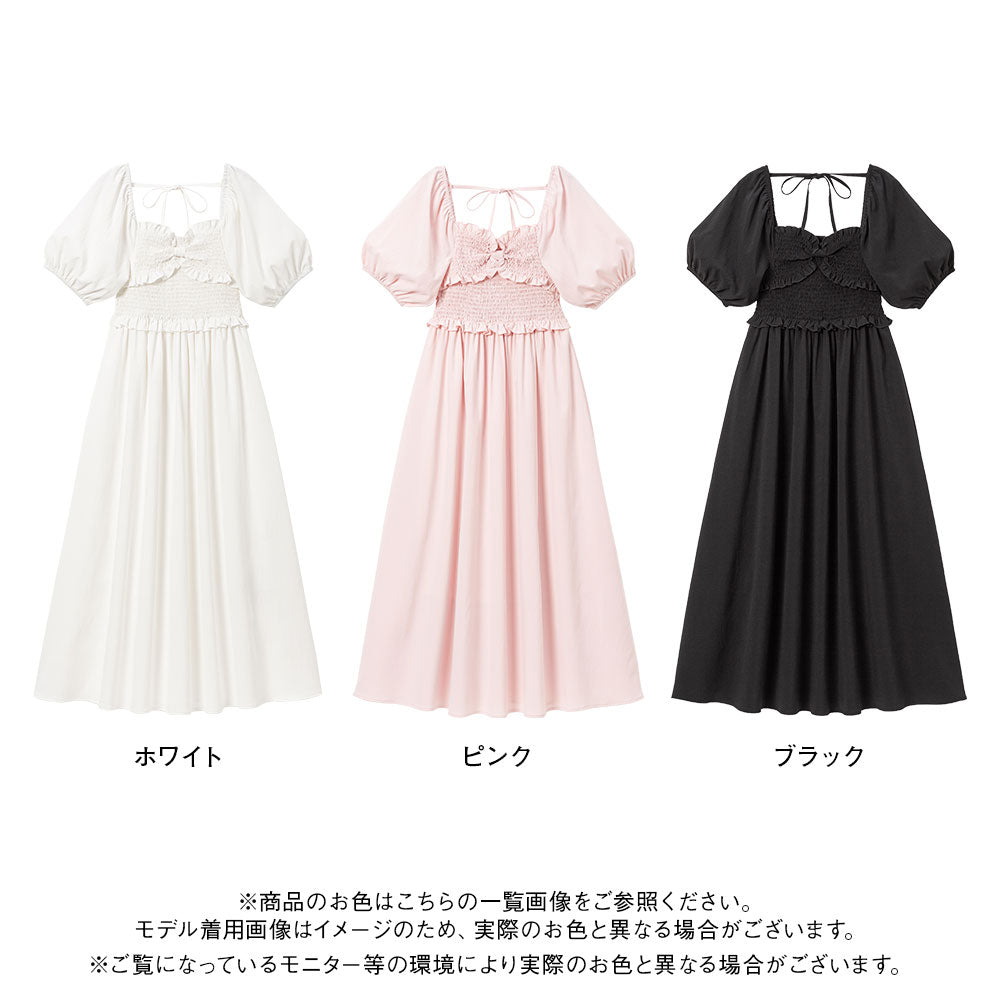 【未使用】VERMEERIST BEAMS リボン シャーリング ワンピース 胸元リボンシャーリングワンピース – レディースファッション